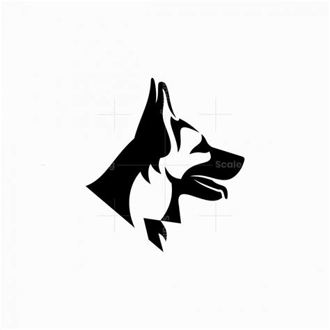 Negative Space German Shepherd Logo German Shepherd Decor German