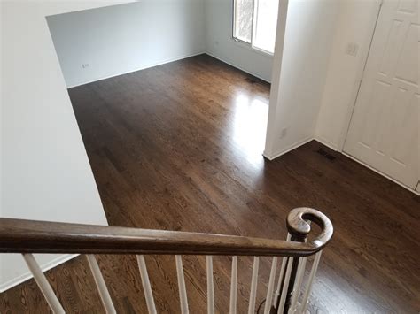 We are adding red oak floors in 3 rooms. 3 inch wide red oak, select, dark walnut stain with ...