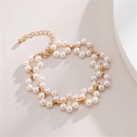 Pearl Flower Bracelet Bracelets Accessories Etsy