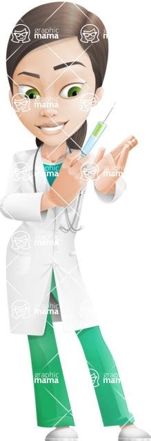 cute female nurse vector cartoon character 85 illustrations injection 1 graphicmama