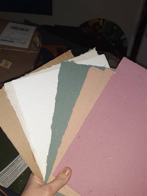 5 Sheets 85x11 Inch Rainbow Batch Handmade Paper Eco Friendly