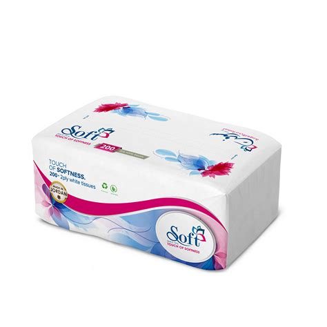 Soft Tissues Nylon Pack 200 Sheet 2 Ply 1 Pcs Wadi Al Rafidain
