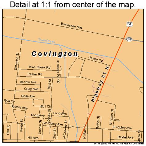 Covington Tennessee Street Map 4717680