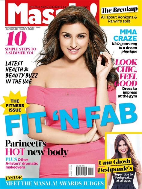 Parineeti Chopra In A Fitness Special Issue Of UAE S Masala Magazine