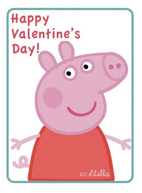 Peppa Pig Custom Valentines Day Cards Printable File Etsy
