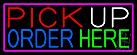 Pick Up Order Here With Pink Border Led Neon Sign Order Here Neon