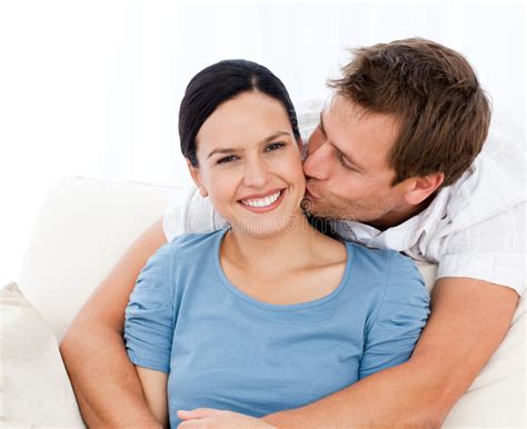 Lovely Man Kissing His Girlfriend Stock Image Image Of Hugging