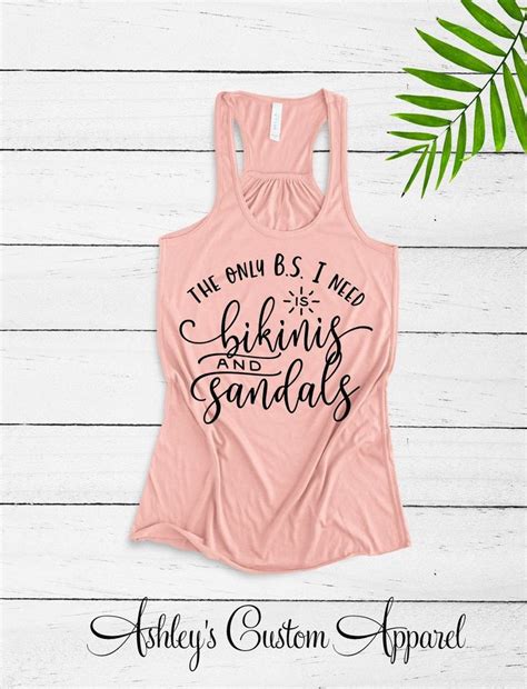 summer beach shirts bikinis and sandals cute beach tank tops girls trip shirts summer vacation