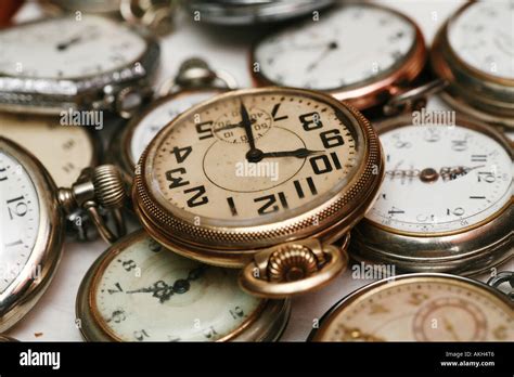 Old Vintage Clocks Watches Stock Photo Alamy