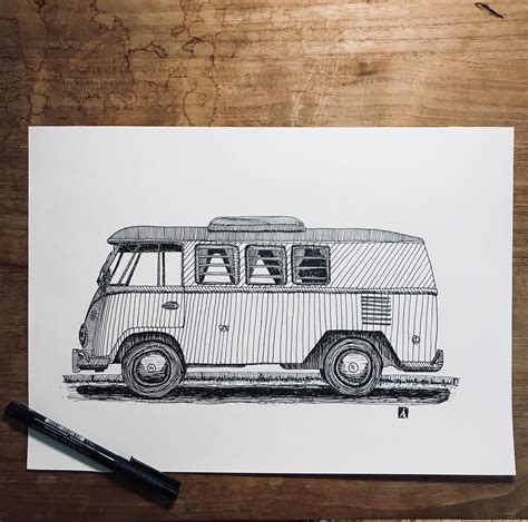 Vw Bus Sketch At Explore Collection Of Vw Bus Sketch