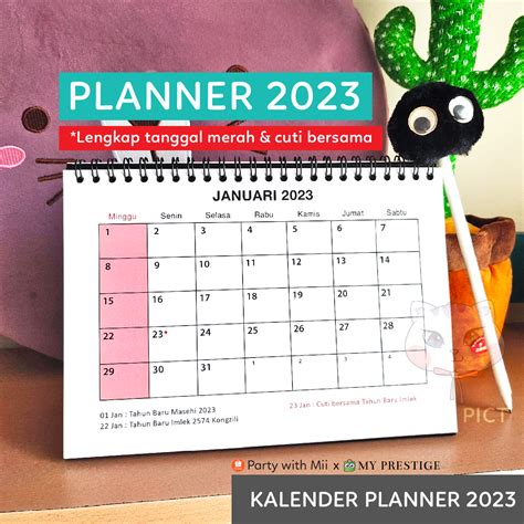 Kalender Meja Kalender Duduk 2023 Simple Planner Agenda Lazada