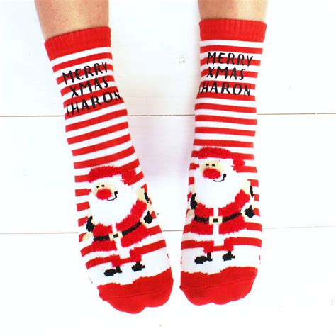 Personalised Reindeer Christmas Slipper Socks By Sparks And Daughters
