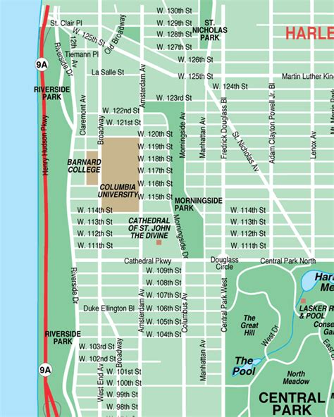 West Harlem New York City Streets Map Street Location Maps Of Nyc