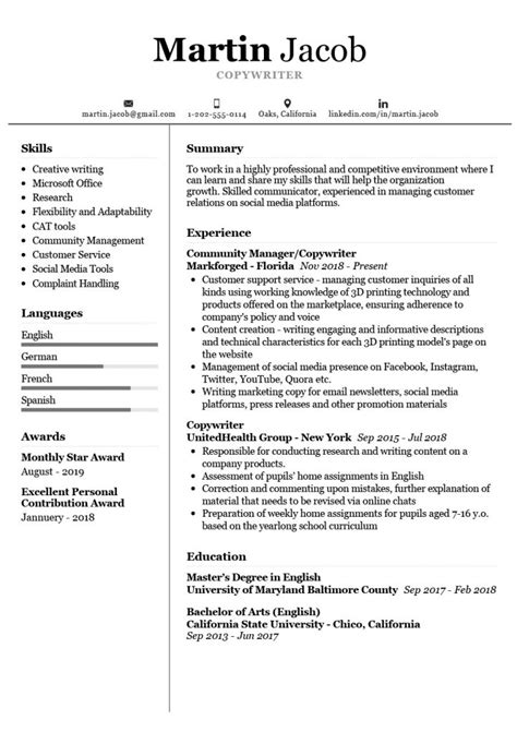 What skills to put on a cv? Copywriter Resume Sample Free PDF 2020 - MaxResumes