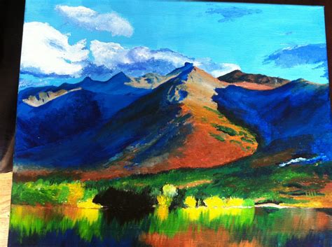 Acrylic Mountain Painting Mountain Paintings Painting Painting Projects