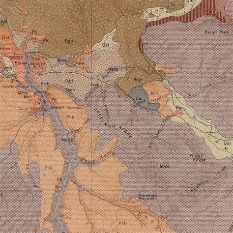 Yellowstone Geologic Map Of Canyon Section 1904 Map In 2022