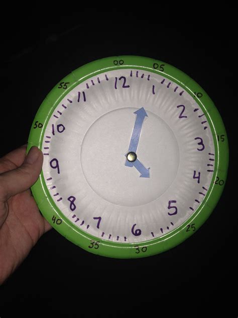 Made A Clock With My 3rd Graders Using Paper Plates Markers Arrows