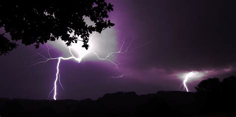 Lightning In Purple Sky 4k Ultra Hd Wallpaper Background Image