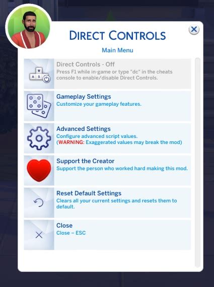 Direct Controls For The Sims 4 By Victor Andrade
