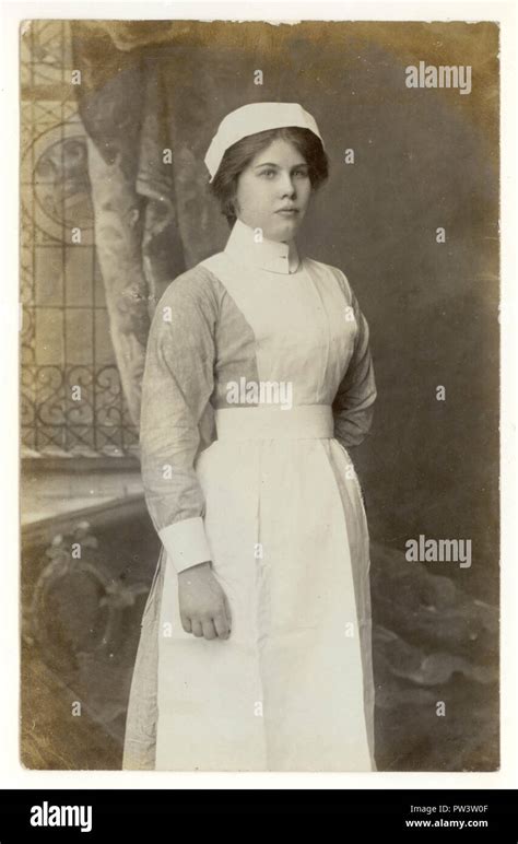 Edwardian Postcard Portrait Of Attractive Nurse Maid Who Worked At Kent House Nursing Home