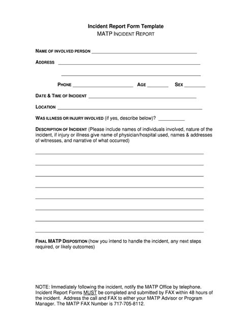 Incident Report Form Pdf Fill Online Printable Fillable Blank