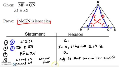 Working With Isosceles Triangle Theorems Youtube