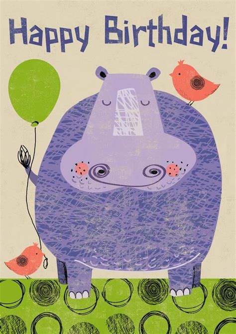 hippo happy birthday card etsy happy birthday cards birthday cards happy birthday