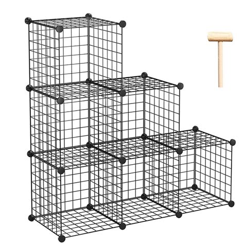 Augienb 6 Cube Storage Metal Wire Cube Organizer Cubes Diy Storage