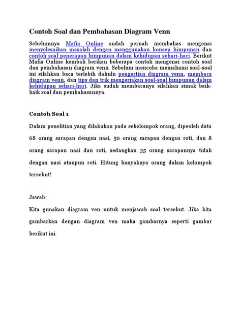 75 contoh soal uts bahasa indonesia kelas 12 semester 1. 28+ Contoh Soal Himpunan Diagram Venn Pilihan Ganda ...