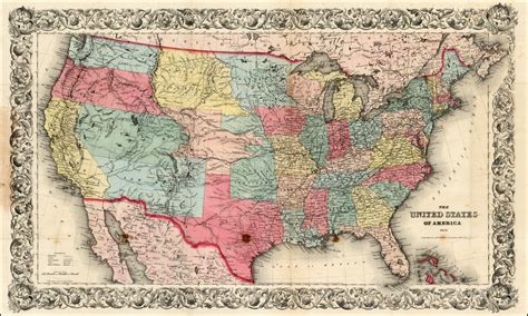 Antique Political Map Of The United States Old Cartographic Map Images