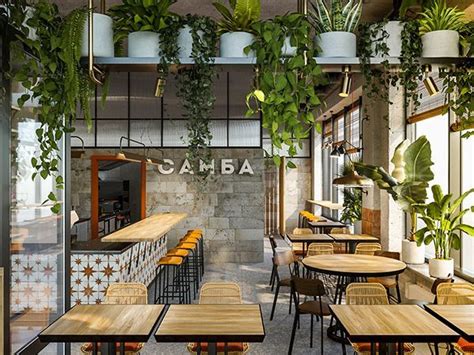 Samba Cafe Interior On Behance Restaurant Interior Design Bohem Iç