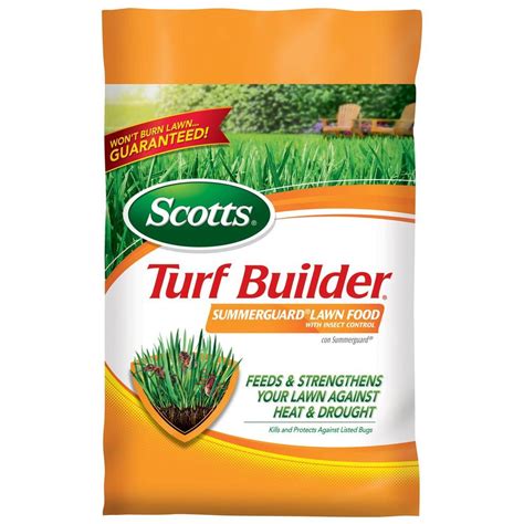 Back at the beginning of august the 17.2kg bag was on sale at. Scotts Turf Builder 40 lb. 15,000 sq. ft. Summerguard Lawn ...