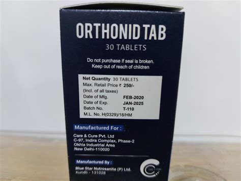 Buy Orthonid Tab 30 Tablet Care And Cure Pvt Ltd With Lowest Price