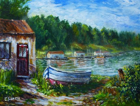 Acrylic Landscapes Boat New Acrylic Painting