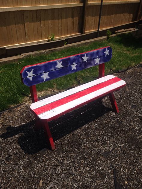Our American Flag Bench Old Glory Outdoor Decor American Flag