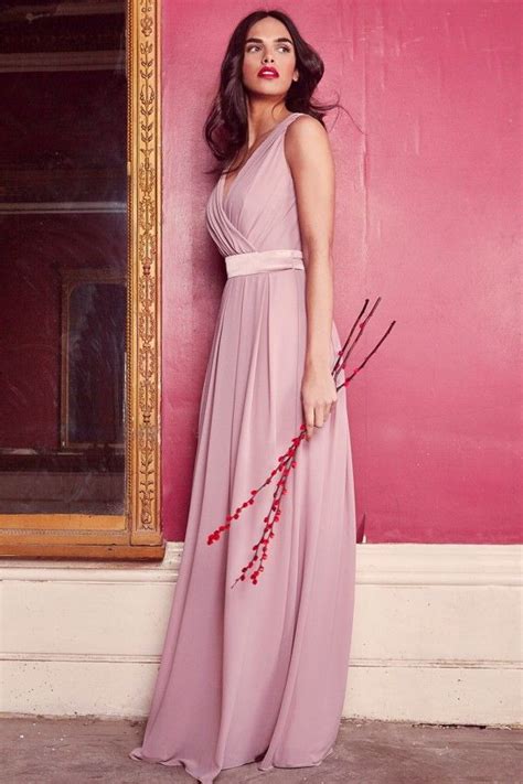 Tfnc Kily Pale Mauve Maxi Dress Blush Pink Myonewedding Co Uk