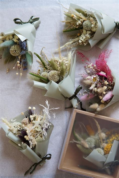 Natural Bouquet Of Dried Flowers Flower T Box Dried Flowers Diy