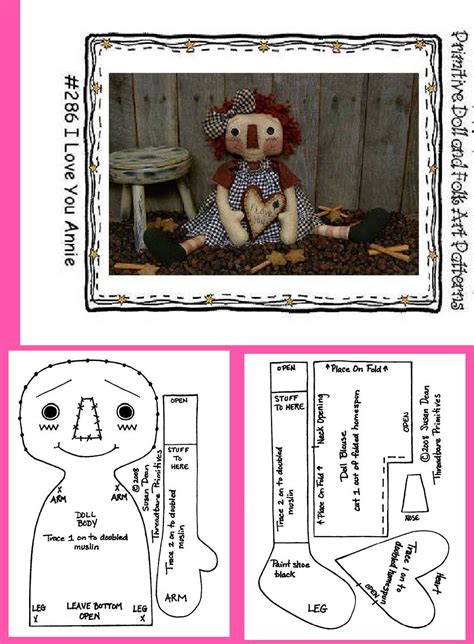 Pin By Tarentulove N On 8 Poupees Primitives Rag Doll Pattern