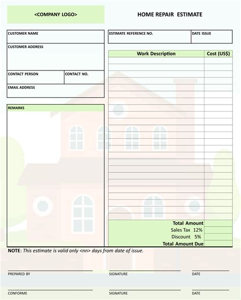 Understanding Roof Repair Estimate Template Free Sample Example Format Templates Free