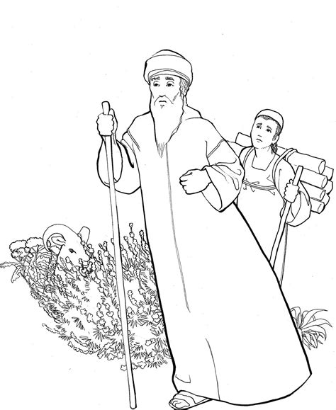 This coloring page will help children remember the important story of abraham's devotion to god. Make a joyful color: Abraham and Isaac