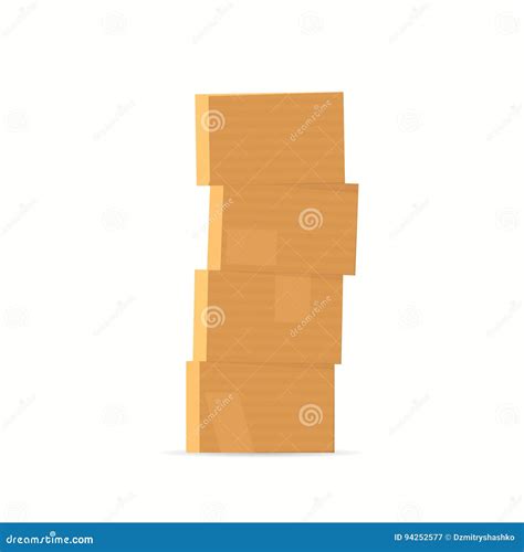 Pile Of Brown Cardboard Boxes Stock Vector Illustration Of Closed