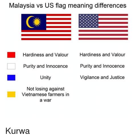 Look through examples of meaning translation in sentences, listen to pronunciation and learn grammar. Malaysia vs US Flag Meaning Differences Hardiness and ...
