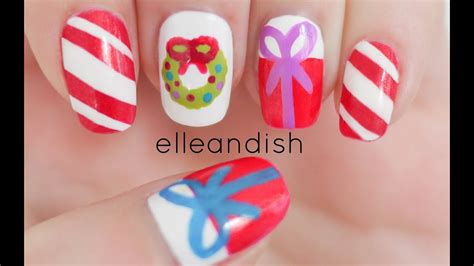 Easy Christmas Nails 2 Freehand Youtube