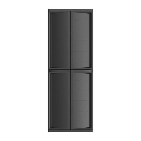 Hyper Tough Plastic 4 Shelf Garage Storage Utility Cabinet Black