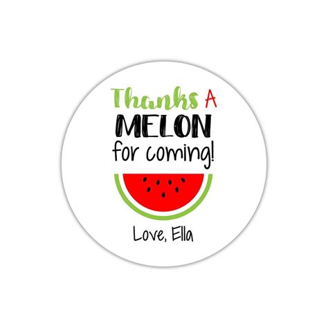 Thanks A Melon For Coming Stickers Watermelon Stickers One Etsy