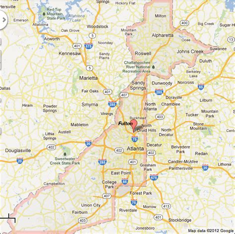 Fulton County Georgia Color Map