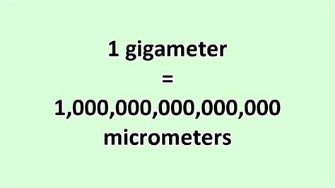 Convert Gigameter To Micrometer Excelnotes