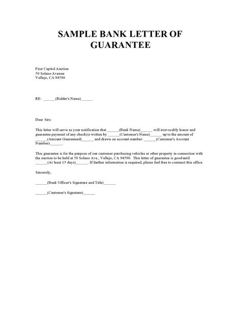 45 Professional Letter Of Guarantee Samples Templatelab