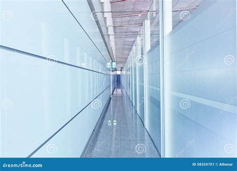 Glass Corridor Interior Stock Image Image Of Building 58324701