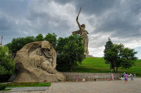 Mother Russia Statue Volgograd Stock Photos Pictures And Royalty Free
